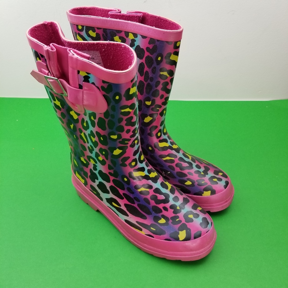 Austin Trading Co Rain Boots Girls Size 3 Rainbow